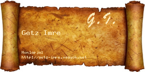 Getz Imre névjegykártya